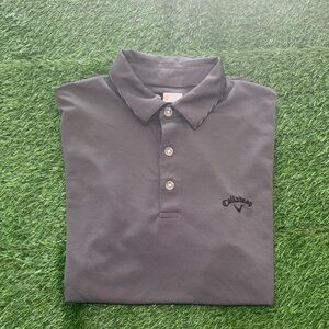 Callaway Black and White Striped Polo